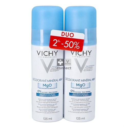 Vichy Deo Mineraal Spray 48u Duo 2x125ml