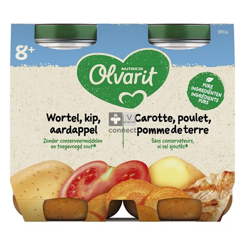 Olvarit Wortel Kip Puree 2x200g 8m01