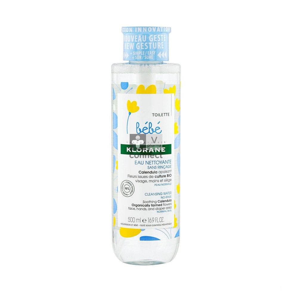 Klorane Bébé Eau Nettoyante Sans Rinçage 500 ml