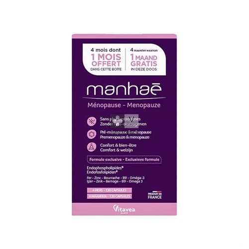 Nutrisante Manhae Menopause 3 Mois + 1 Mois OFFERT 120 Capsules