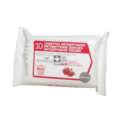 Preven's Lingettes Anitseptiques Grenade Pocket 10 Pièces