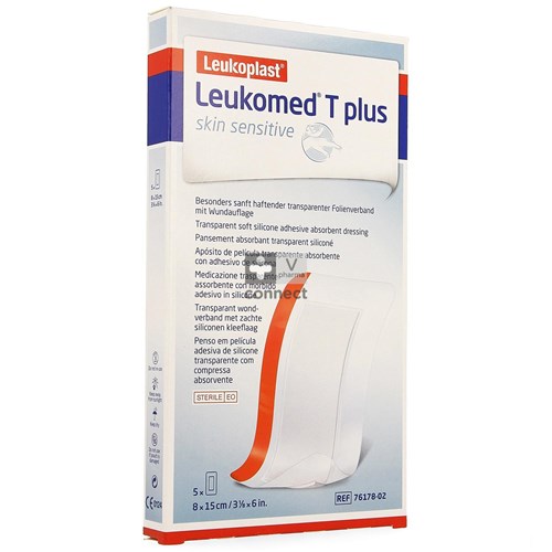 Leukomed T Plus Skin Sens. 8cmx10cm 5 7617801