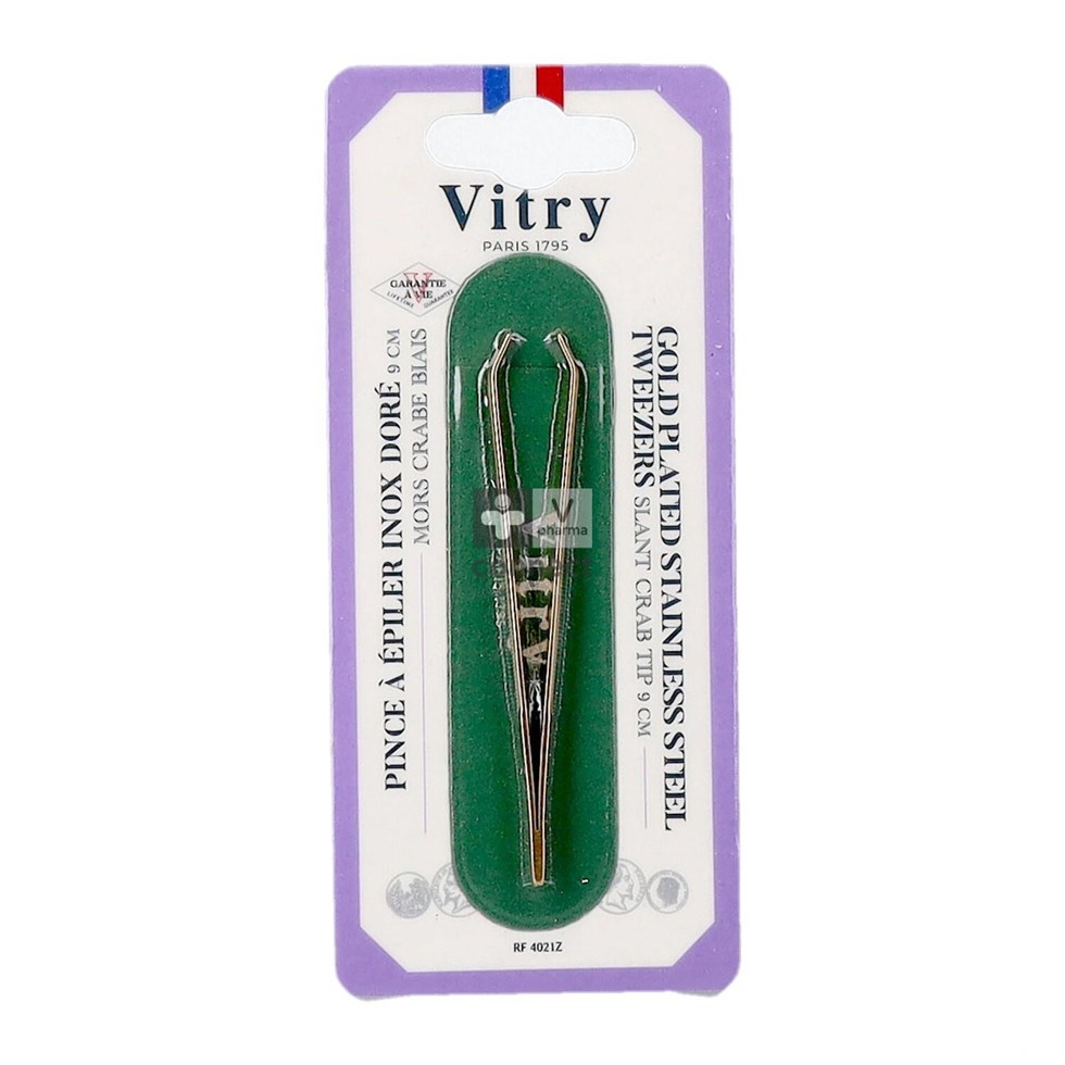 Epileerpincet Krab Schuin Inox Verguld