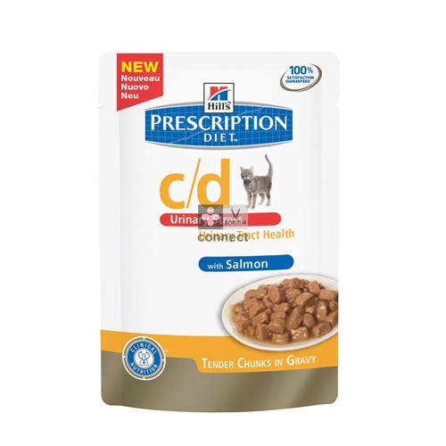 Hills Prescription Diet C/D Feline Urinary Stress 12 Sachets Repas Saumon