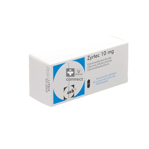 Zyrtec 10 mg 40 Comprimés