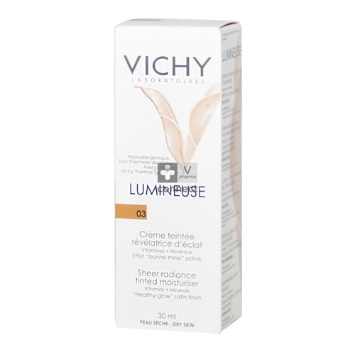 Vichy Lumineuse Crème Teintée Dorée Satinée Peaux Sèches 30 ml