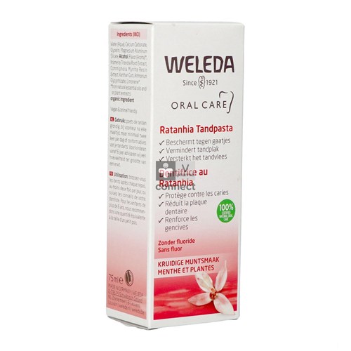 Weleda Tandpasta Ratanhia Roos 75ml