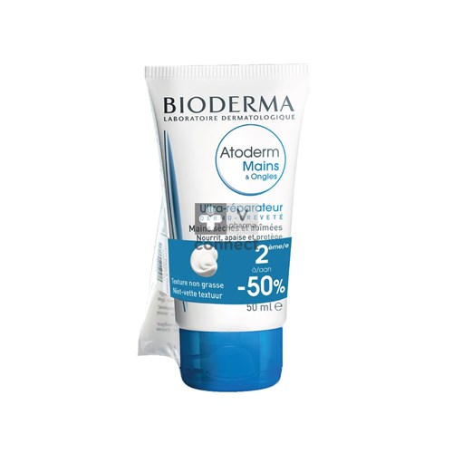 Bioderma Atoderm Hand Nagelcreme Duo 2x50ml 2e-50%