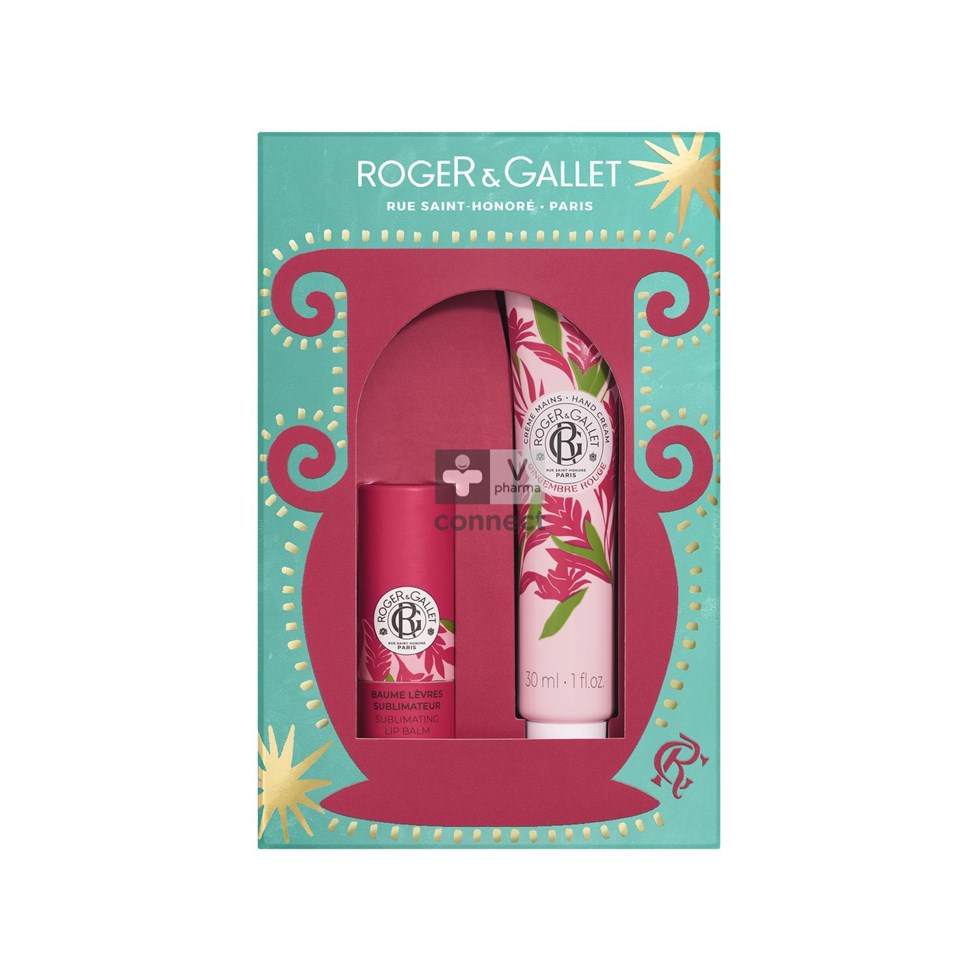Roger Gallet Coffret Gingembre Rouge Lèvres 5G + Crème Mains 30Ml