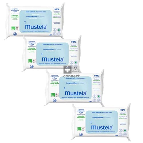 Mustela Lingettes Nettoyantes Compostables S/Parf 4X60 Promo