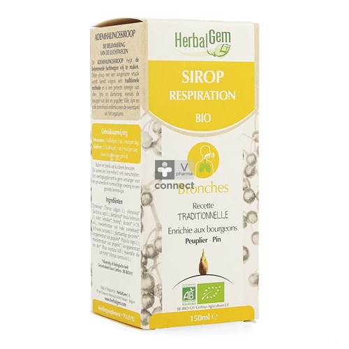 Herbalgem Siroop Ademhaling Bio Kind-volw 150ml