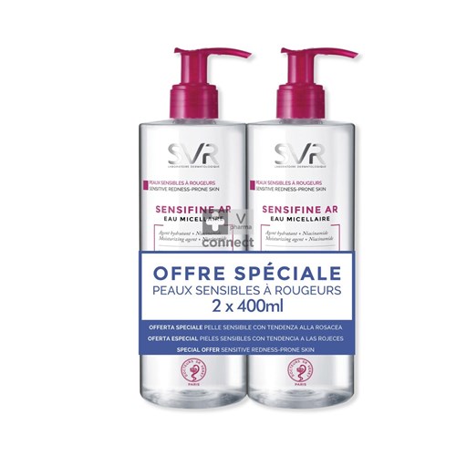 SVR Sensifine Anti-Rougeurs Eau Micellaire 2 x 400 ml Prix Promo