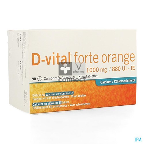 D Vital Forte 1000mg/880UI 90 Comprimés à Croquer