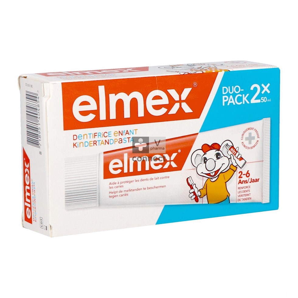 Elmex Dentifrice Enfant 2-6   50ml Duo