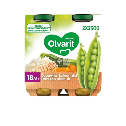 Olvarit Doperwtjes Kalkoen Risotto 2x250g 18m01