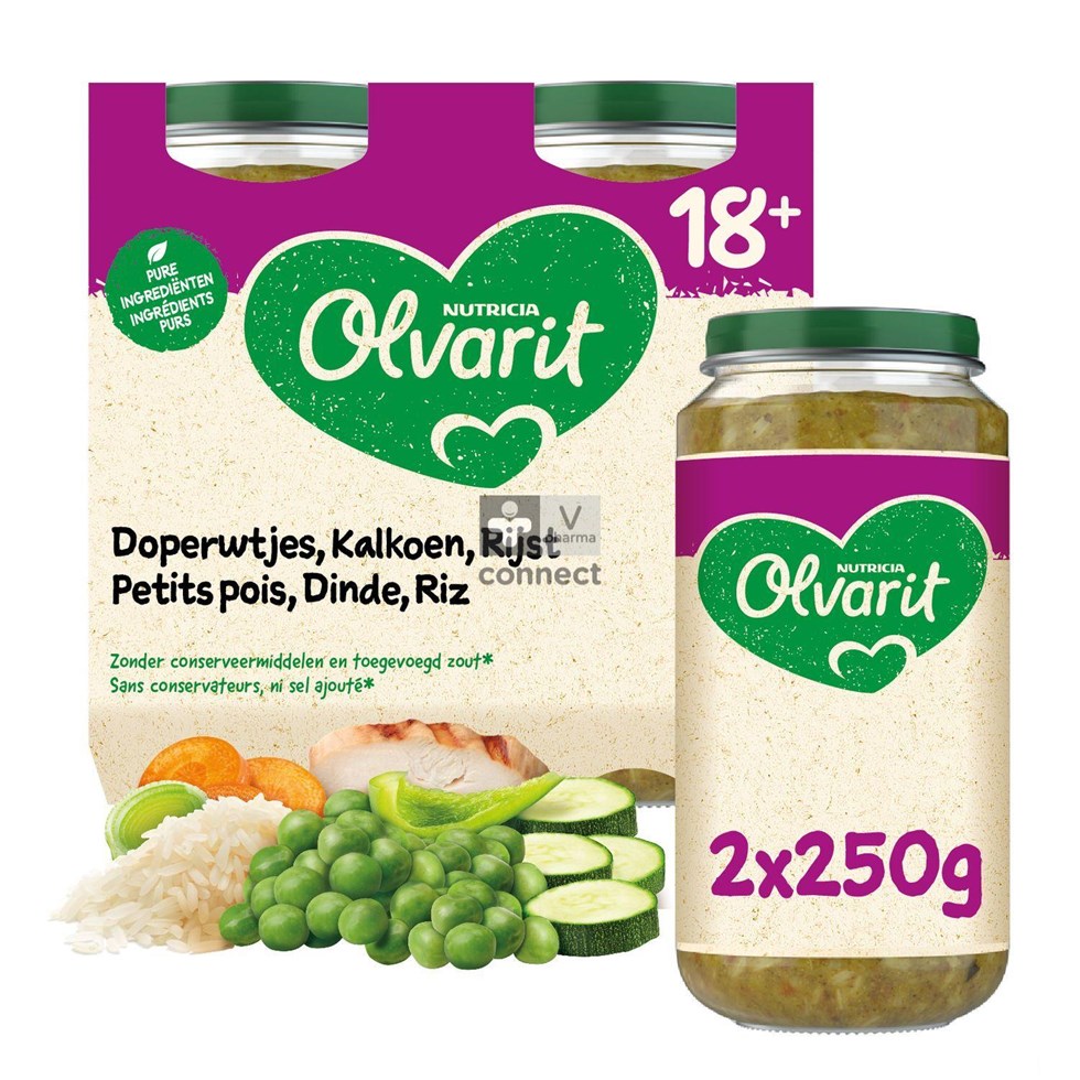 Olvarit Petit Pois Dinde Risotto 2 x 250 g