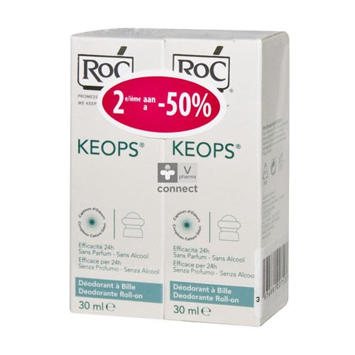 Roc Keops Duo Deo Roll Z/alc Z/parf Norm/h 2x30ml