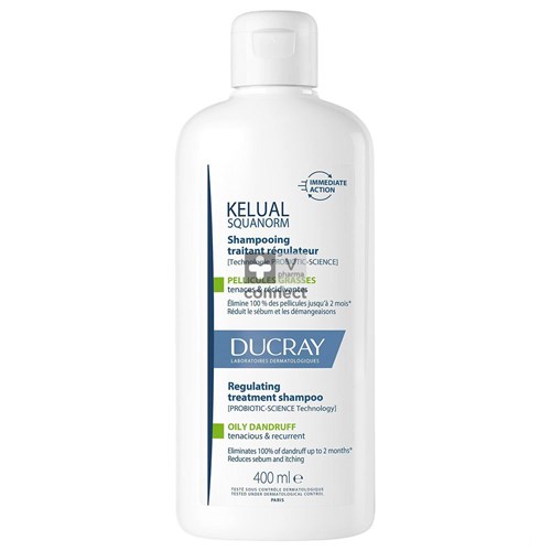 Ducray Kelual Squanorm Shampoing Peliculles Grasses 400Ml
