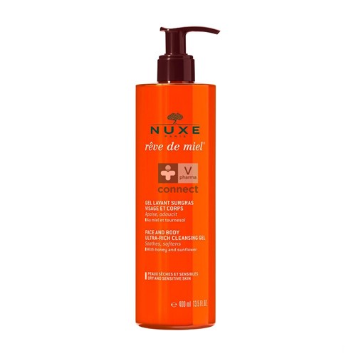 Nuxe Rêve de Miel Gel Lavant Surgras Visage et Corps 400 ml