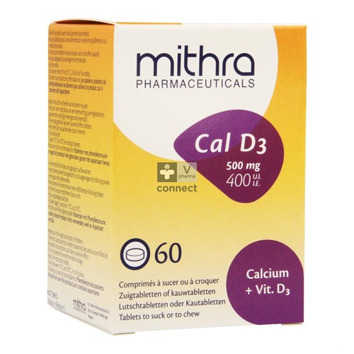 Mithra Cal D3 Zuigtabl-kauwtabletten 60