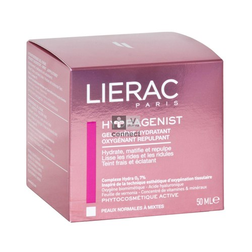 Lierac Hydragenist Gel Crème Hydratante Oxygenante Repulpante Peaux Normales à Mixtes 50 ml