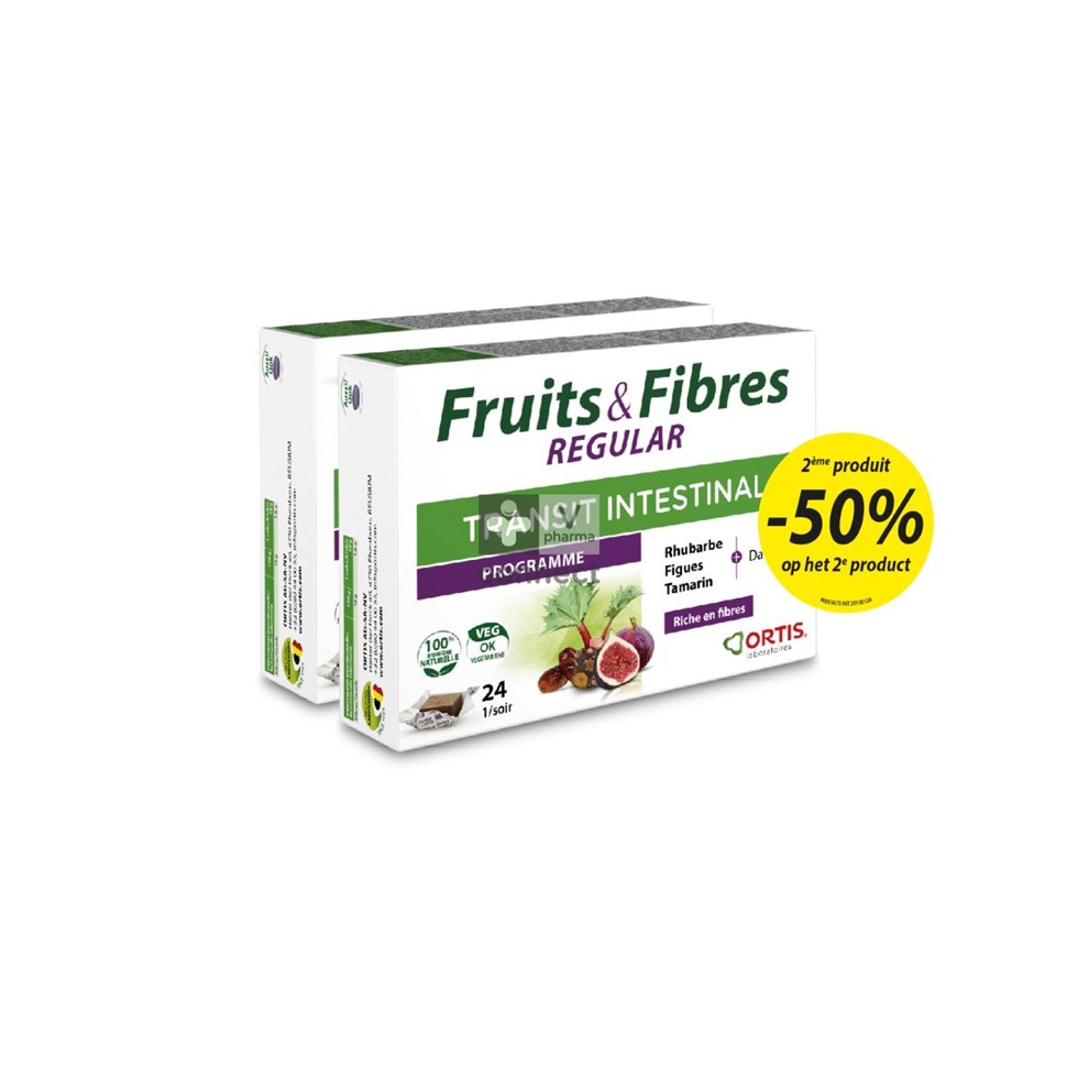 Ortis Fruits & Fibres Regular Cubes 2 x 24   2E -50%