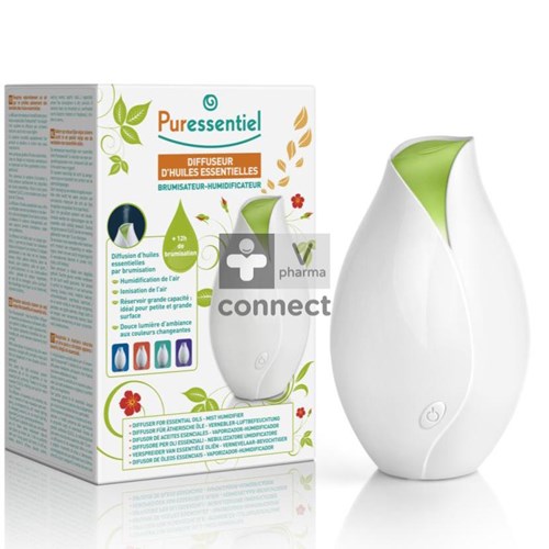 Puressentiel Diffuseur Brumisateur - Humidificateur + 1 Huile Essentielle Gratuite