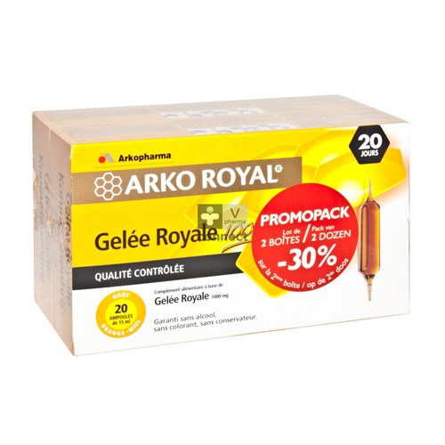 Arko Gelée Royale 1000 mg 2 x 20 Ampoules Prix Promo