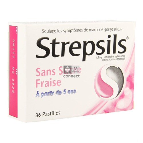 Strepsils Suikervrij Aardbeien Past 36