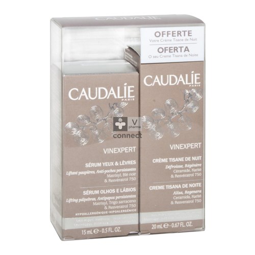 Caudalie Vinexpert Sérum Yeux et Lèvres 15 ml + Crème Tisane de Nuit 20 ml Gratis