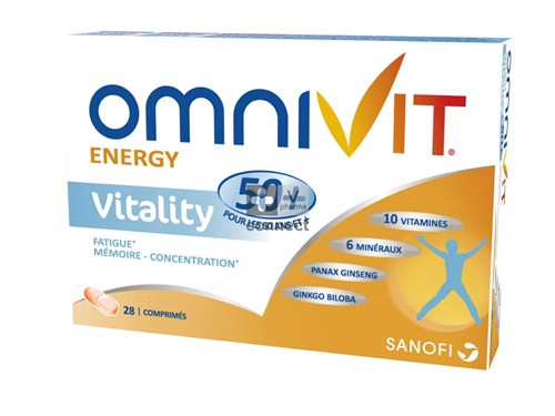 Omnivit Energy Vitality 50+ 28 Comprimés