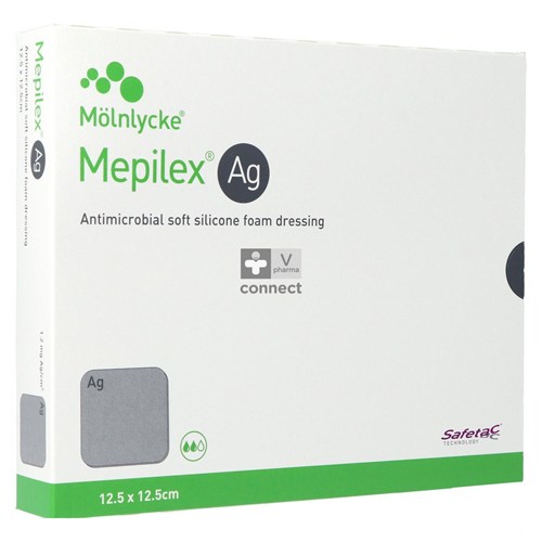 Mepilex Ag Verband Steriel 12,5x12,5cm 5 287121