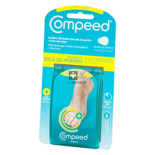 Compeed Oeils De Perdrix +  2 En 1 Avec Acide Salicylique 6 Pieces