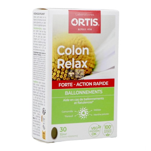 Ortis Colon Relax Forte 30 Comprimés