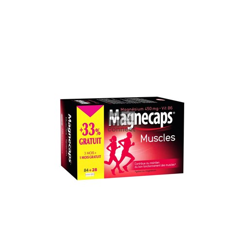 Magnecaps Muscles 84 Capsules + 28 Capsules Gratuites Prix Promo