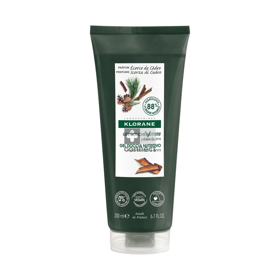 Klorane Lichaam Douchegel Cederhout 200ml