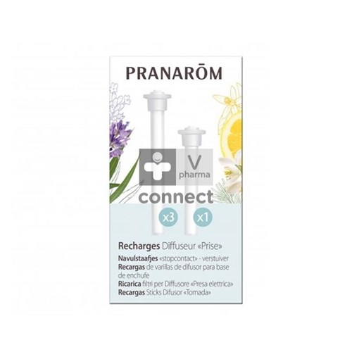 Pranarom Diffuseur Prise Huile Essentielle Ultrasonique Recharge 4 Tiges