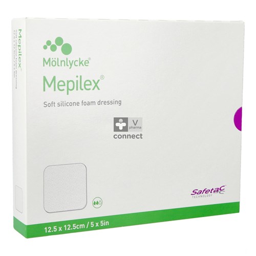 Mepilex Schuimverb Sil Abs Ster 12,5x12,5cm 5