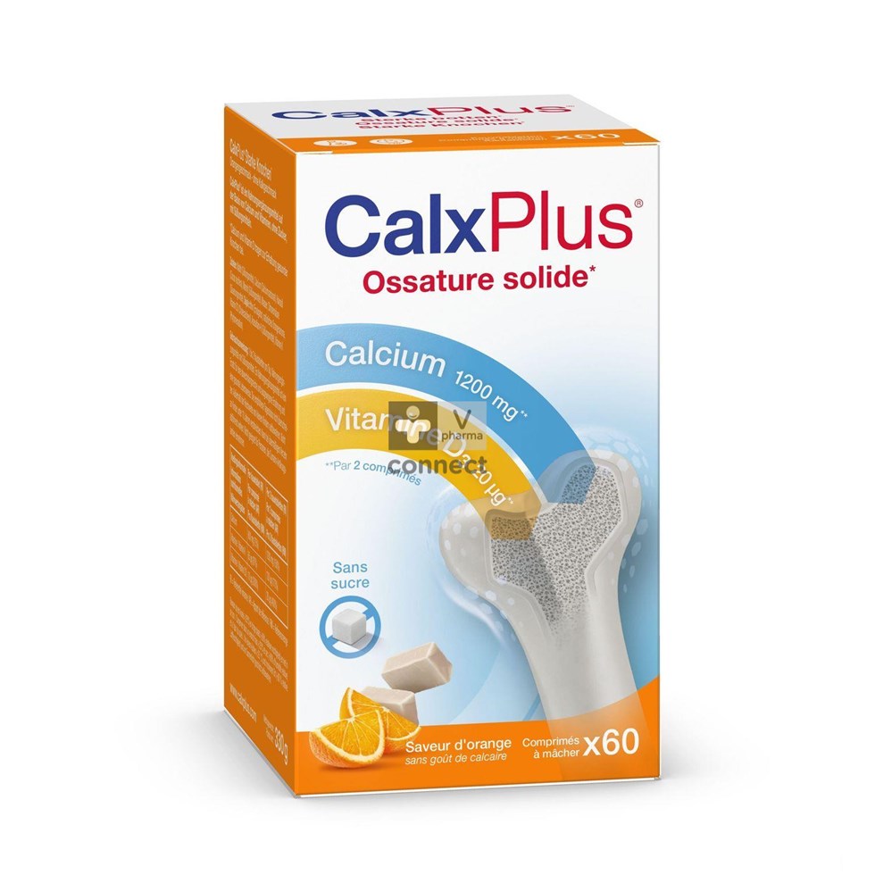 Calx Plus 60 tabletten Sinaasappelsmaak