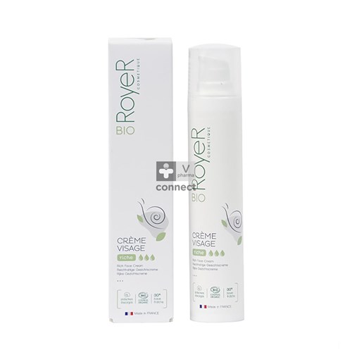 Royer Crème Riche Bave d'Escargot Bio Anti-Age Hydratante Jour Et Nuit 50 ml