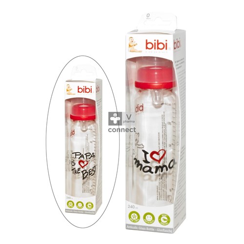 Bibi Biberon Verre Mama Papa 250 ml