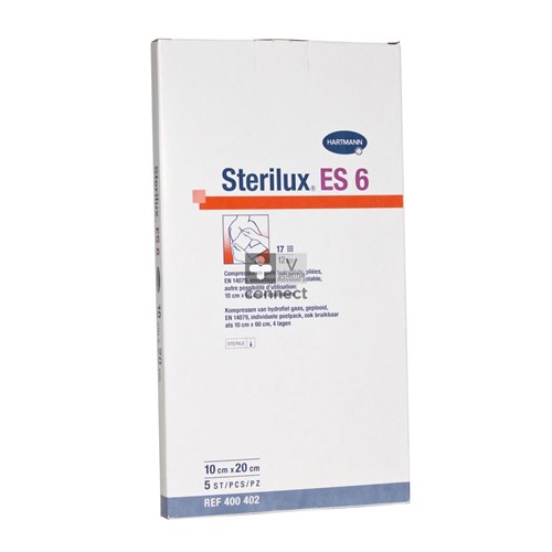 Sterilux Es6 Compresses Steriles 12 Epaisseurs 10cmx20cm 5 Pieces