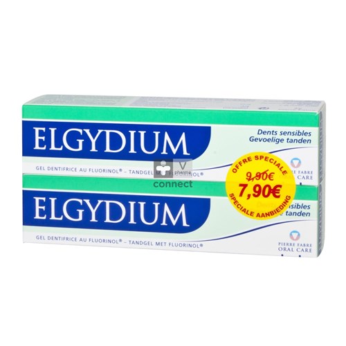 Elgydium Duo Gevoelige Tanden Tandpasta 2x75ml