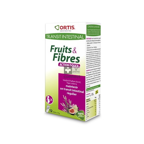 Ortis Vruchten & Vezels Milde Werking Stick 12x10g