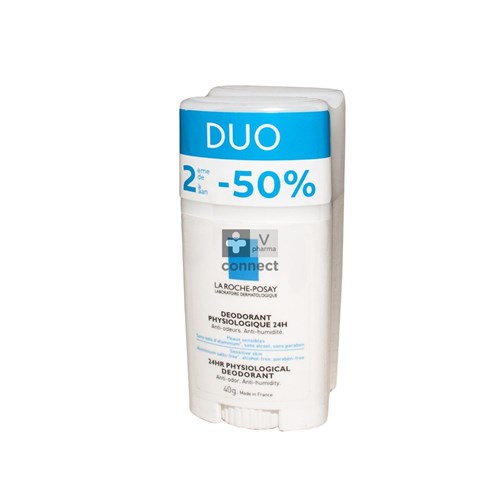 La Roche Posay Déodorant Stick Physiologique 24H 2 x 40 gl Prix Promo