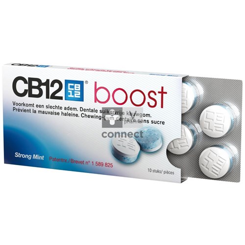 Cb12 Boost Chewing Gum Strong Mint Suikervrij 10