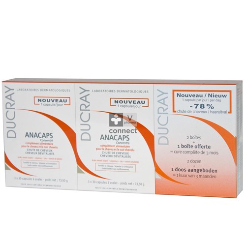 Ducray Anacaps Concentre Haaruitval Caps 90