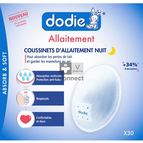 Dodie Coussin Allaitement + Adhésif Nuit 30 Pièces