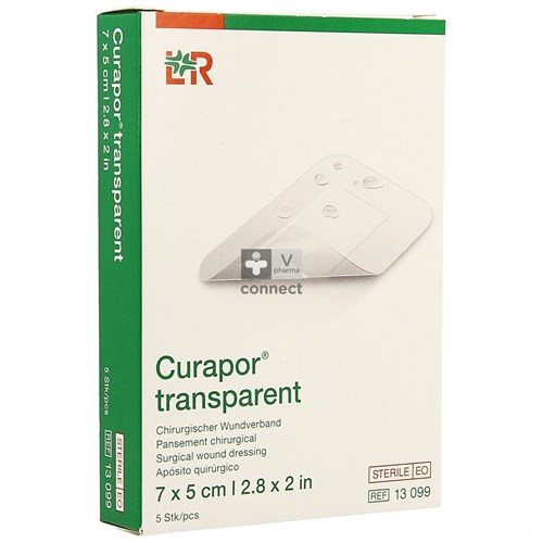 Curapor Transparant Steriel 7cmx 5cm 5 13099