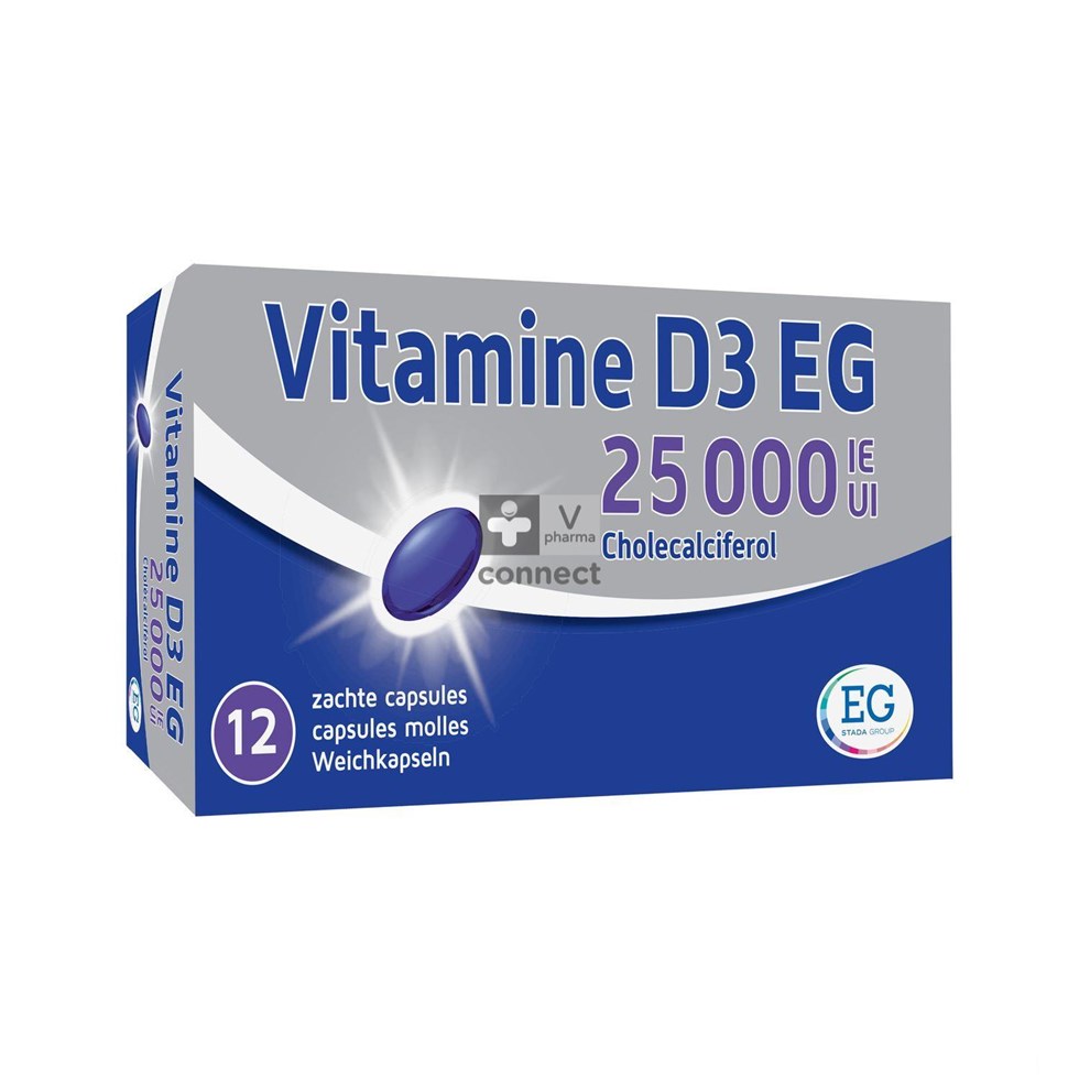 Vitamine D3 EG 25000 Ie Zachte Caps 12